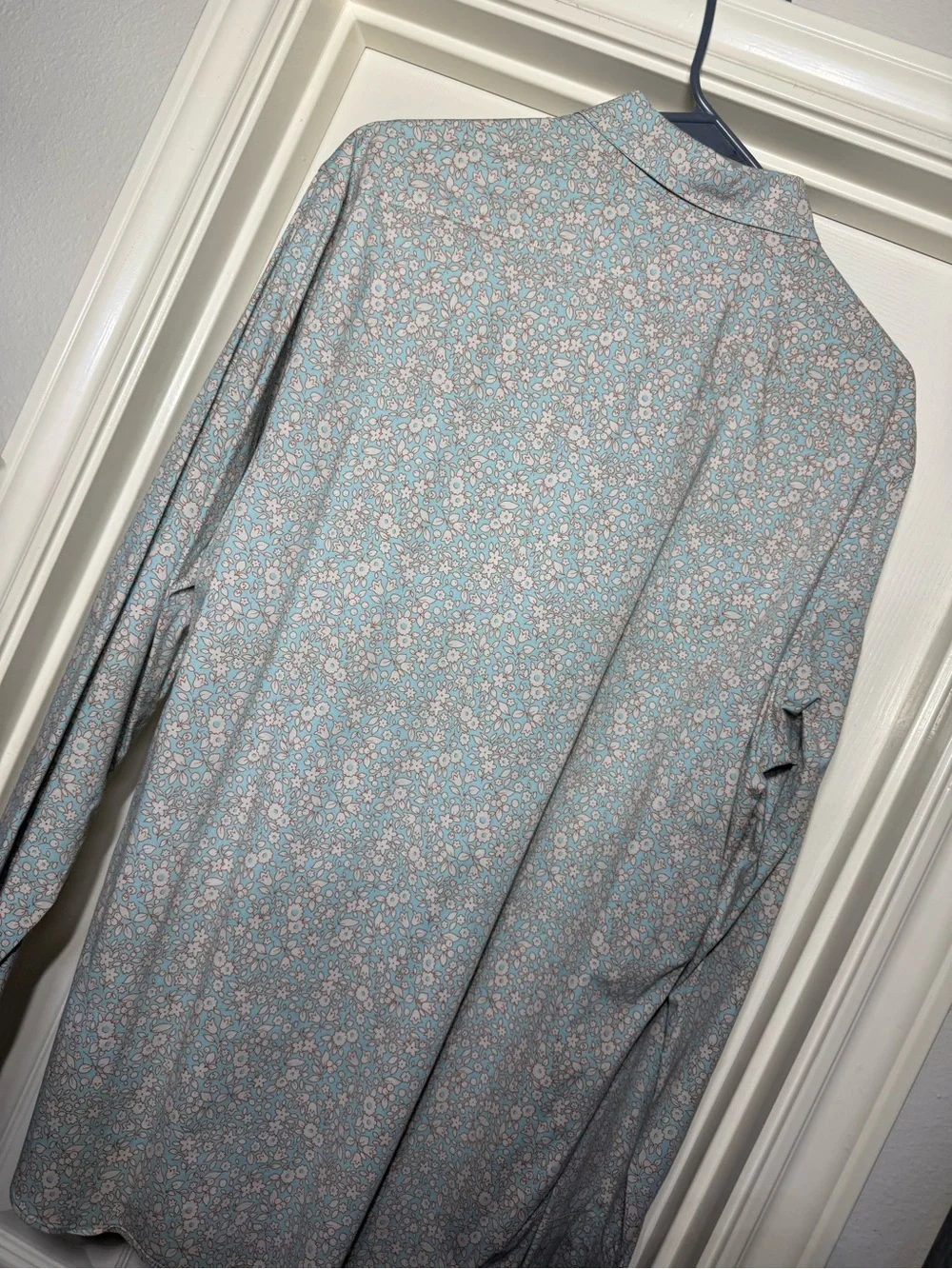 J. Crew Light Blue Floral Dress Shirt